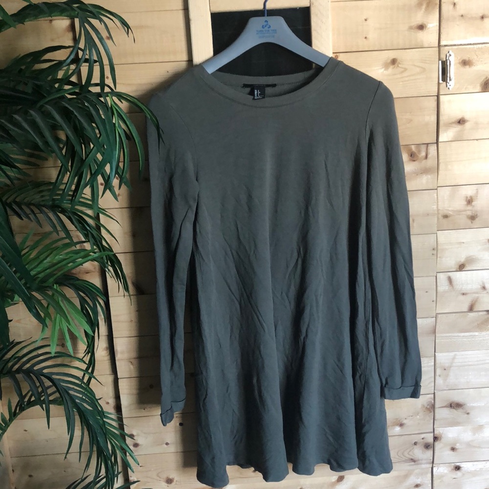Olive green T-shirt dress